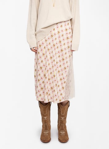 Jupe midi fluide imprimée ZADIG&VOLTAIRE Jaune